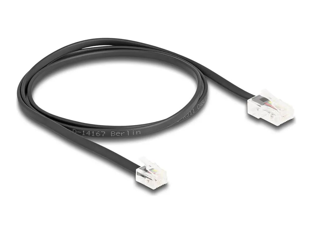 Delock Telefonkabel RJ45 Stecker zu RJ11 schwarz 1 m 88035 - Netzwerk - Telefon