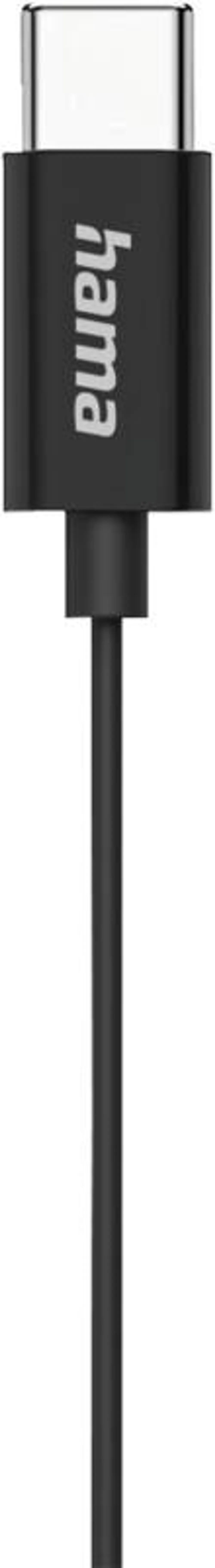 Hama Kopfhörer "Classy", Earbuds, Mikrofon, Kabelknickschutz, USB-C, Schwarz