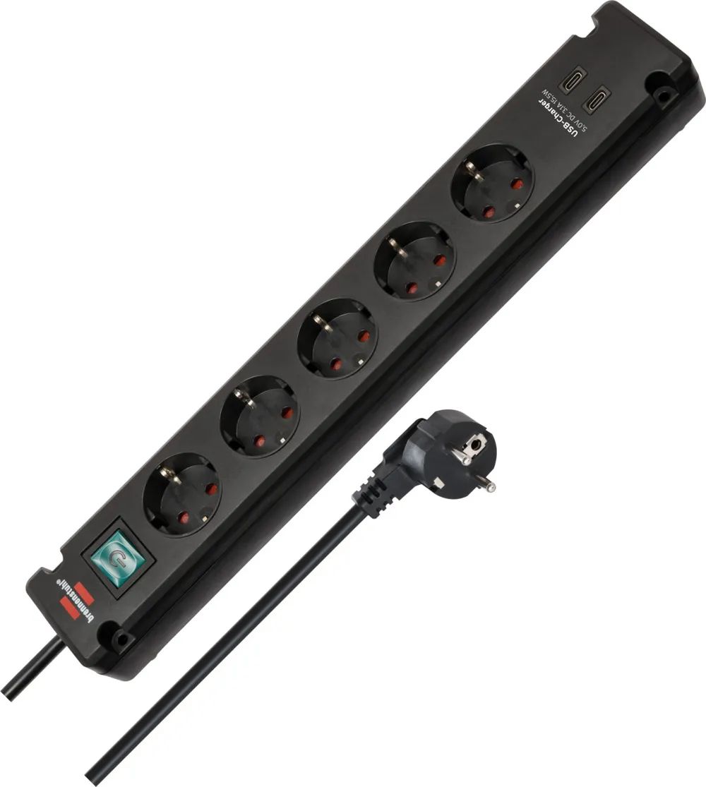 Brennenstuhl Bremounta 5fach + USB-C schwarz *DE*