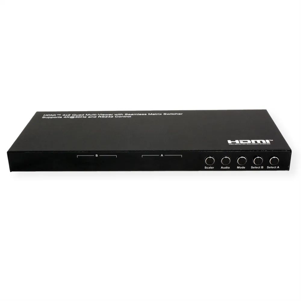 VALUE HDMI Matrix Switch, 4x2 QUAD Multi-Viewer, nahtlose Umschaltung