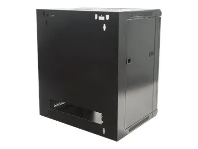 Intellinet Network Cabinet, Wall Mount (Standard), 12U, Usable Depth 410mm/Width 510mm, Black, Flatpack, Max 60kg, Metal & Glass Door, Back Panel, Removeable Sides,Suitable also for use on desk or floor, 19",Parts for wall install (eg screws/rawl plu