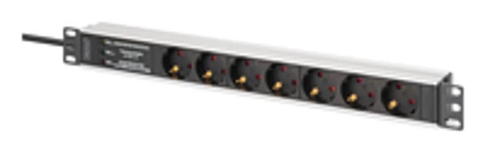 DIGITUS 1U Alu PDU Rackmount. 6x Safety outlet 1x outlet