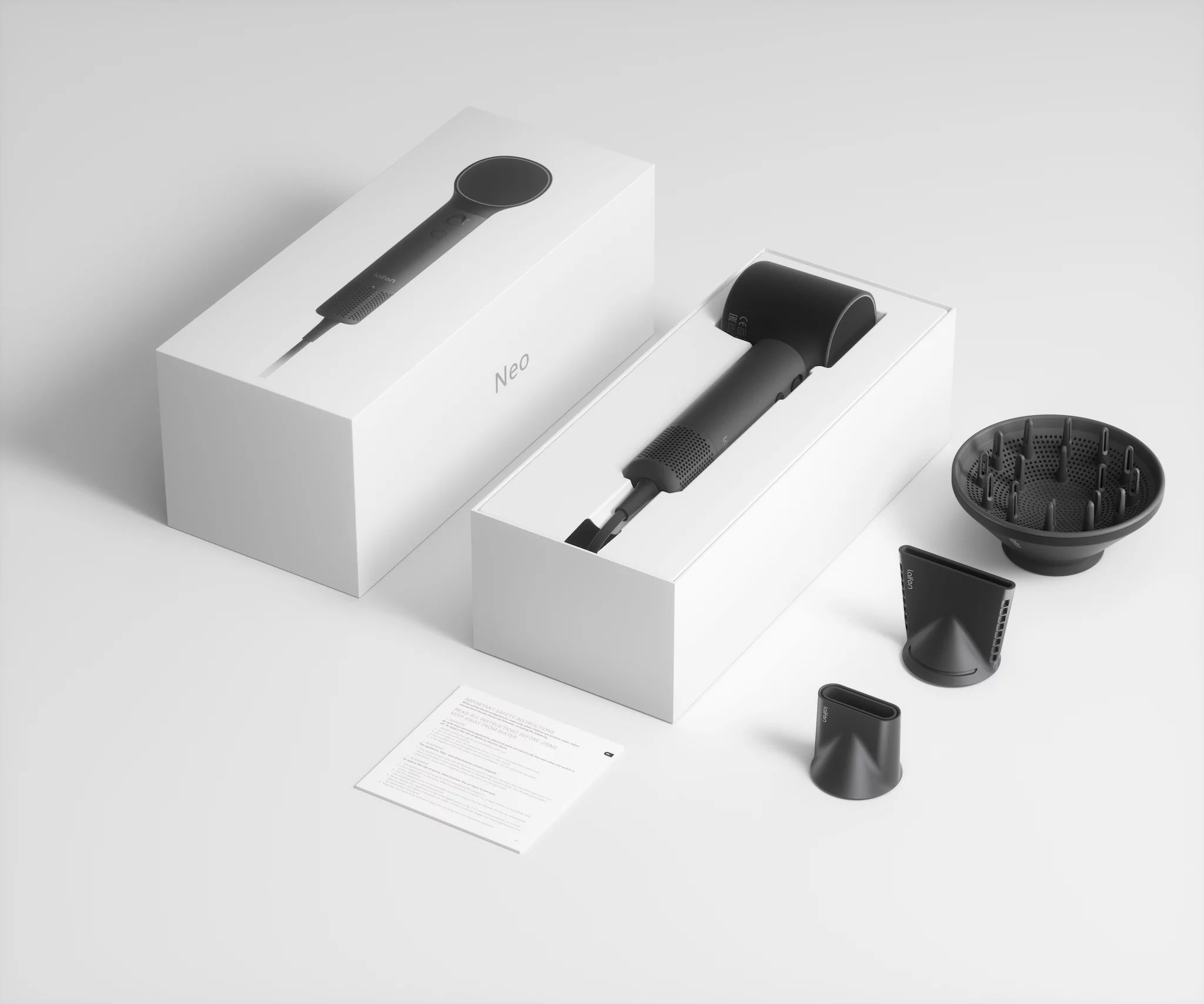 Laifen Neo High-Speed Hair Dryer inkl. Zubehör - Shadow Black