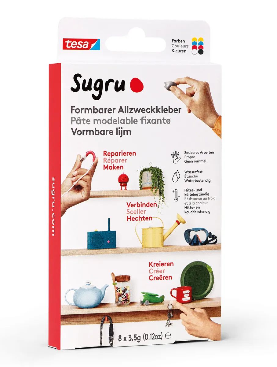 Tesa Sugru formbarer Allzweckkleber 8er verschiedene Farben