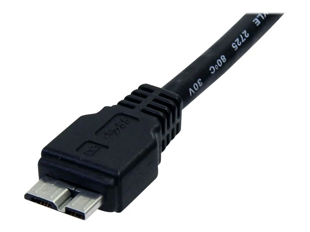 StarTech.com 0,5m USB 3.0 A auf Micro B Kabel - St/St - Schwarz - 50cm SuperSpeed USB 3.0 Anschlusskabel - Stecker / Stecker - USB-Kabel - Micro-USB Typ B (M)