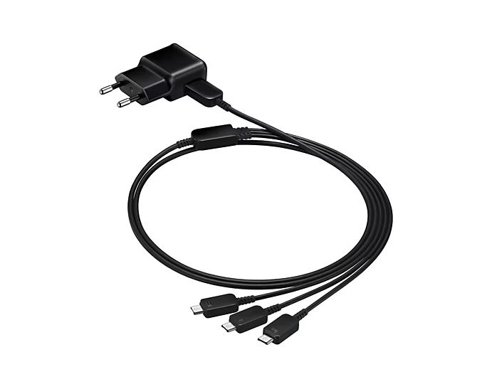 Samsung Multi-Ladeset "ET-KG900", 2A, USB - 3x Micro-USB, Schwarz