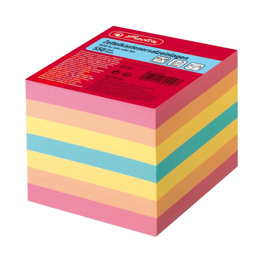 herlitz Zettelkasteneinlagen 550 Blatt 9x9 cm farbig sortiert