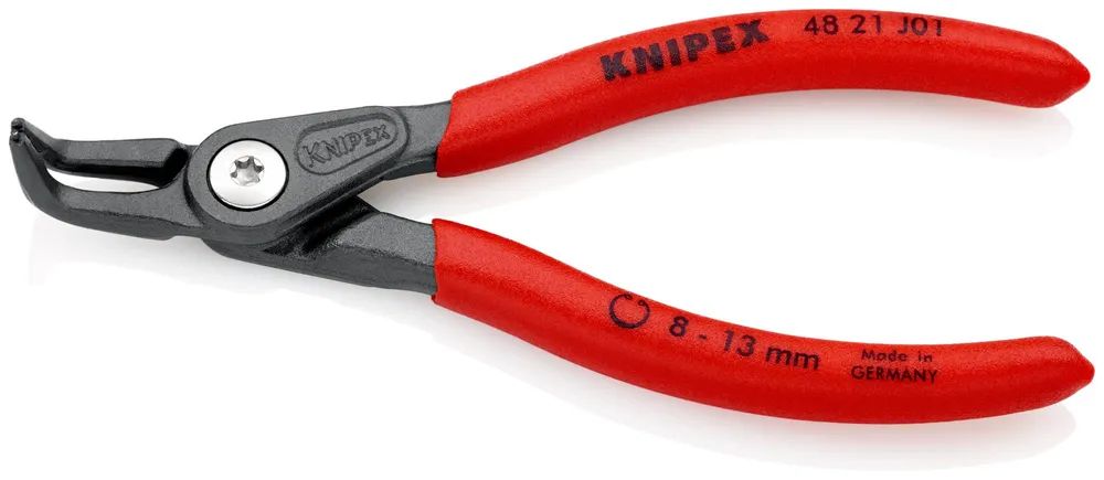 KNIPEX Präzisions-Sicherungsringzange für Innenringe in Bohrungen mit rutschhemmendem Kunststoff überzogen grau atramentiert 130 mm