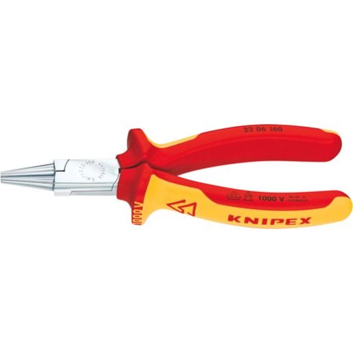 Knipex VERCHROMT VDE 2-K 160 MM / KNIPEX RUNDZANGE 22 06 160