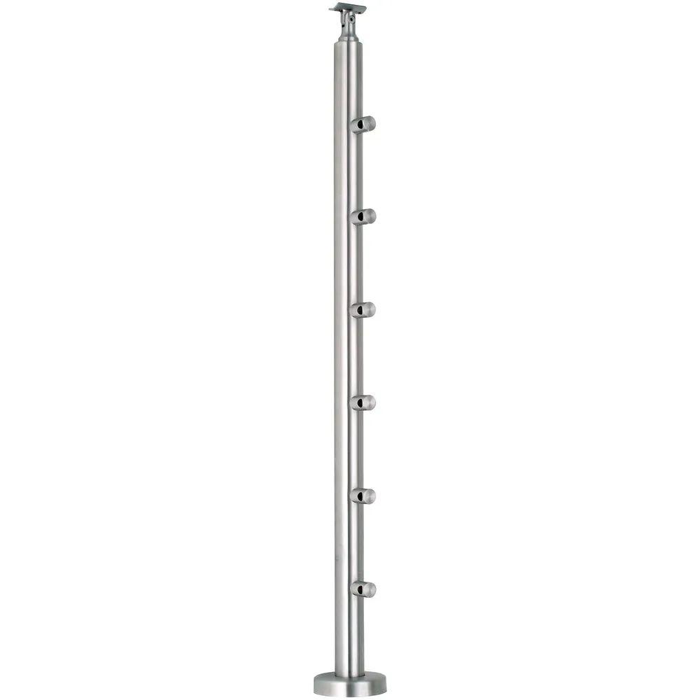 CROSO Fertigsteher für Bodenmontage, inkl. 6 Traversenhalter, Edelstahl V2A