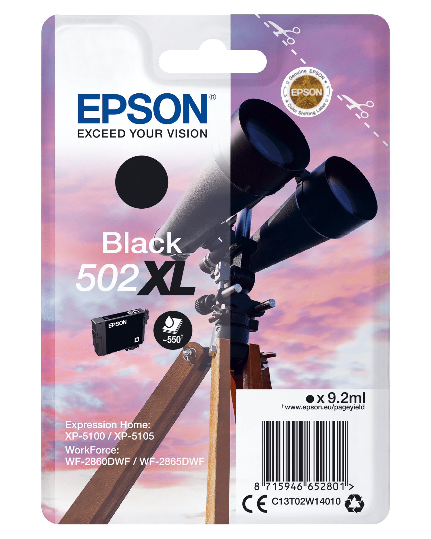 Epson 502 Tinte Fernglas Single, XL, schwarz