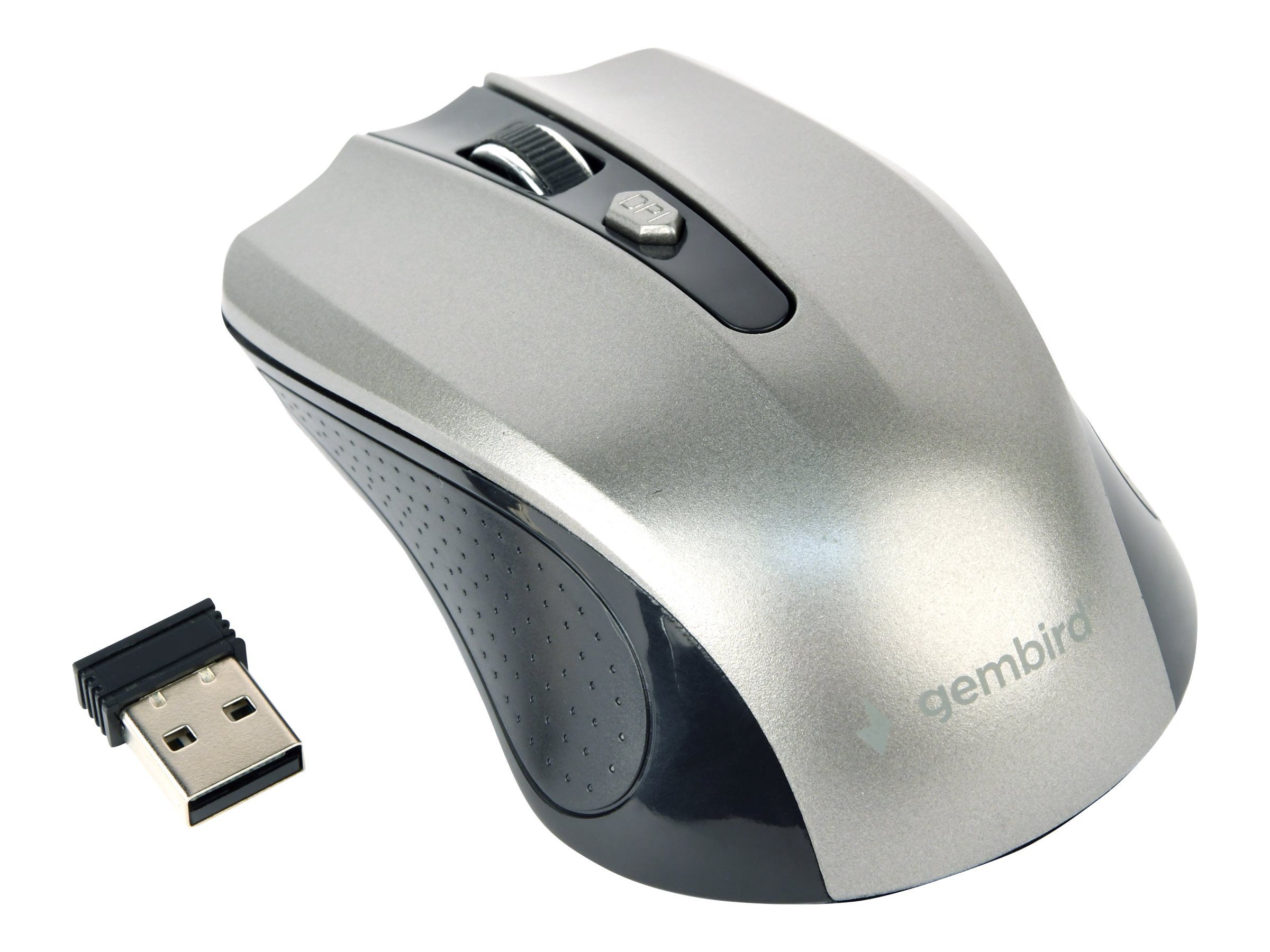 Gembird MUSW-4B-04-BG - Maus - optisch - 4 Tasten - kabellos - 2.4 GHz - kabelloser Empfänger (USB)