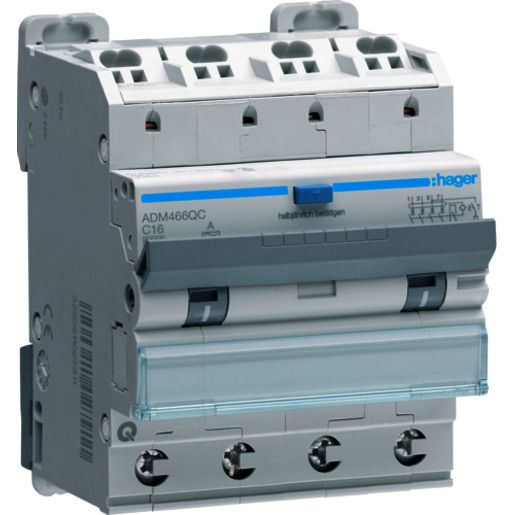 Hager FI-LS 4P 6KA C16A 30MA A QC/QB / HAGER ADM466QC