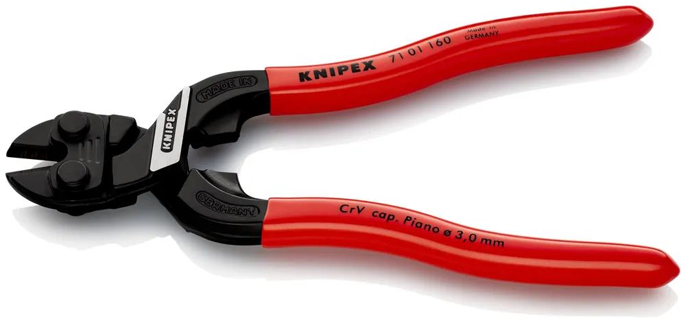 KNIPEX CoBolt® S Kompakt-Bolzenschneider mit Kunststoff überzogen schwarz atramentiert 160 mm