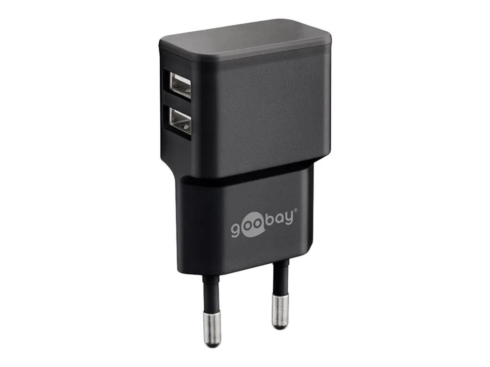 Goobay Dual USB charger - Netzteil - 12 Watt - 2.4 A - 2 Ausgabeanschlussstellen (USB)