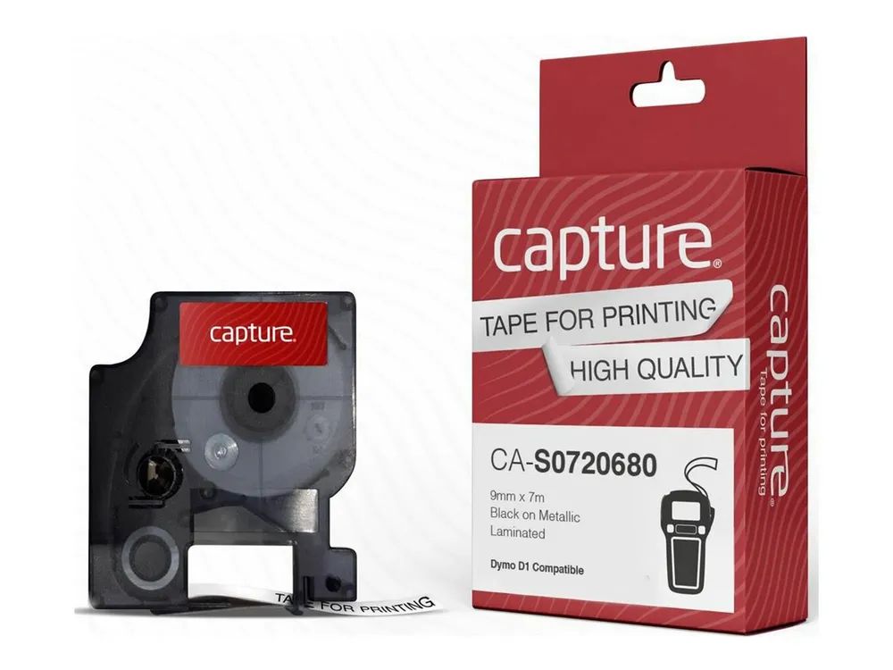 Capture CA-S0720680 - Schwarz auf weiss - Polyester - -18 - 90 °C - DYMO - LabelManager - LabelWriter 450 DUO - 9 mm