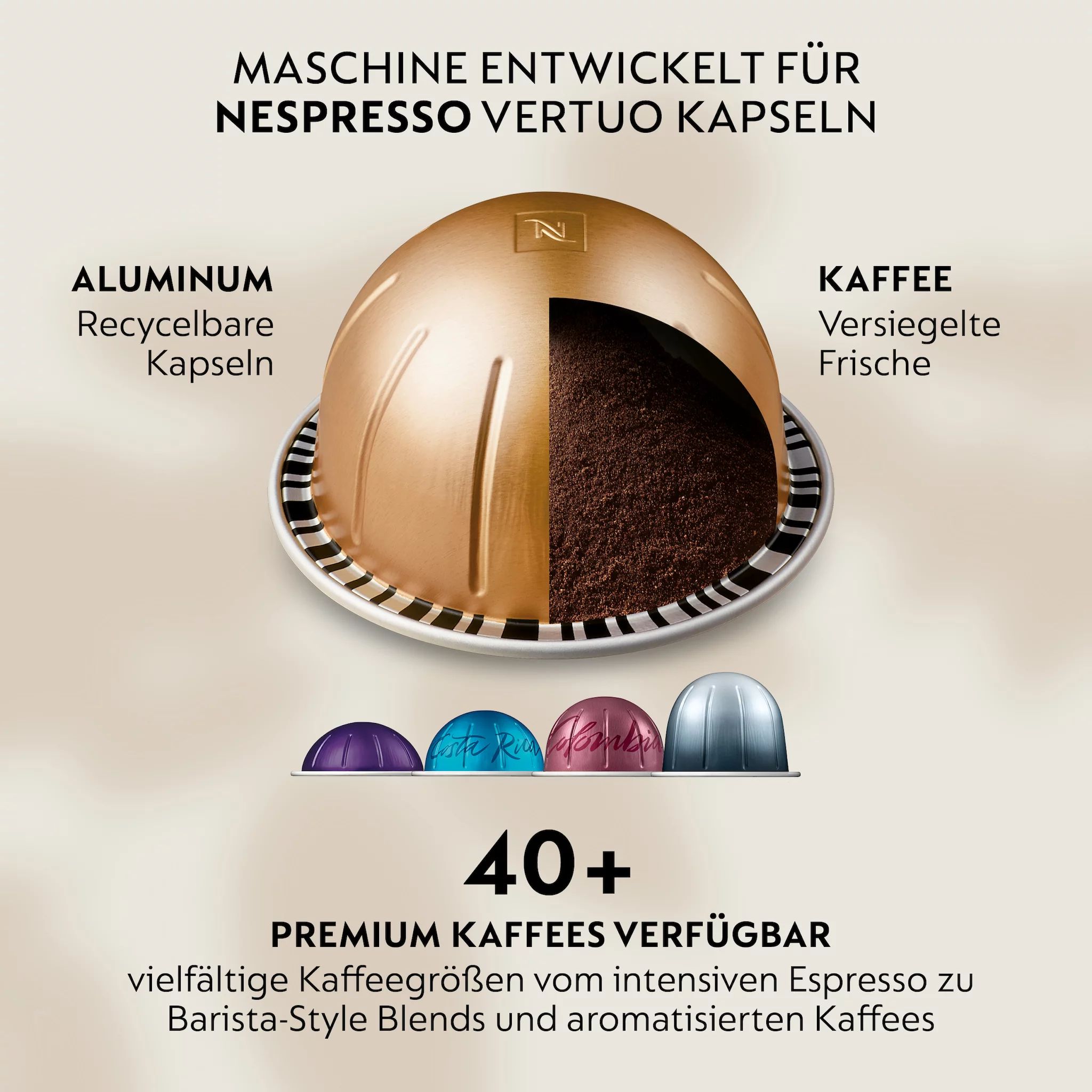 DeLonghi VERTUO Up Nespresso Kapselmaschine ENV200.GY Anthracite