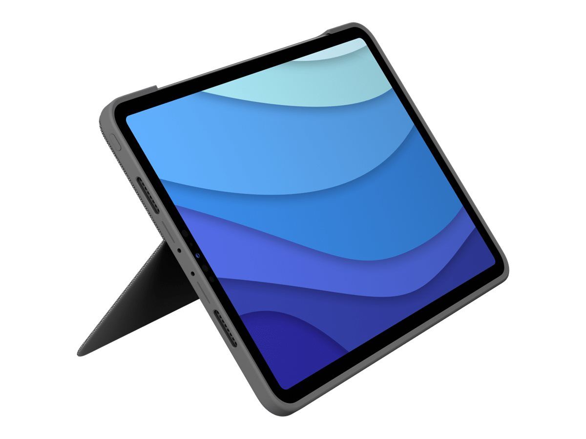 Logitech Combo Touch - Tastatur und Foliohülle - mit Trackpad - hintergrundbeleuchtet - Apple Smart connector - QWERTZ - Schweiz - Oxford Gray - für Apple 12.9-inch iPad Pro (5. Generation)