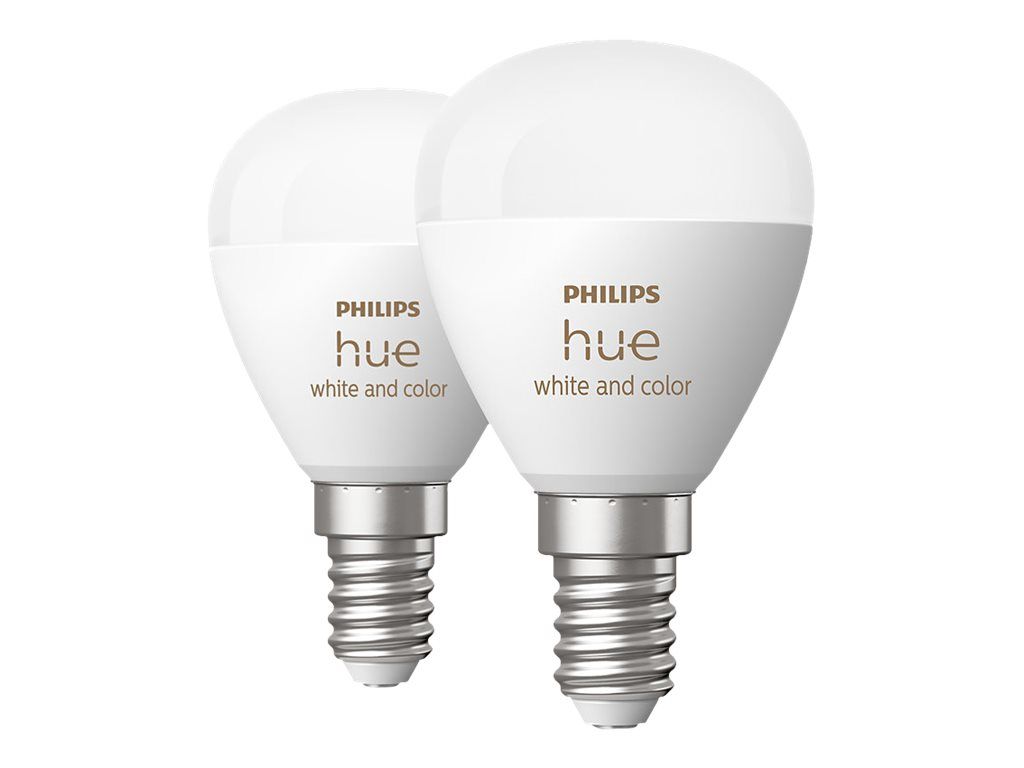 Philips Hue White and Color Ambiance - LED-Lampe - Form: P45 - E14 - 5.1 W - Klasse F - 16 Millionen Farben - 2000-6500 K (Packung mit 2)