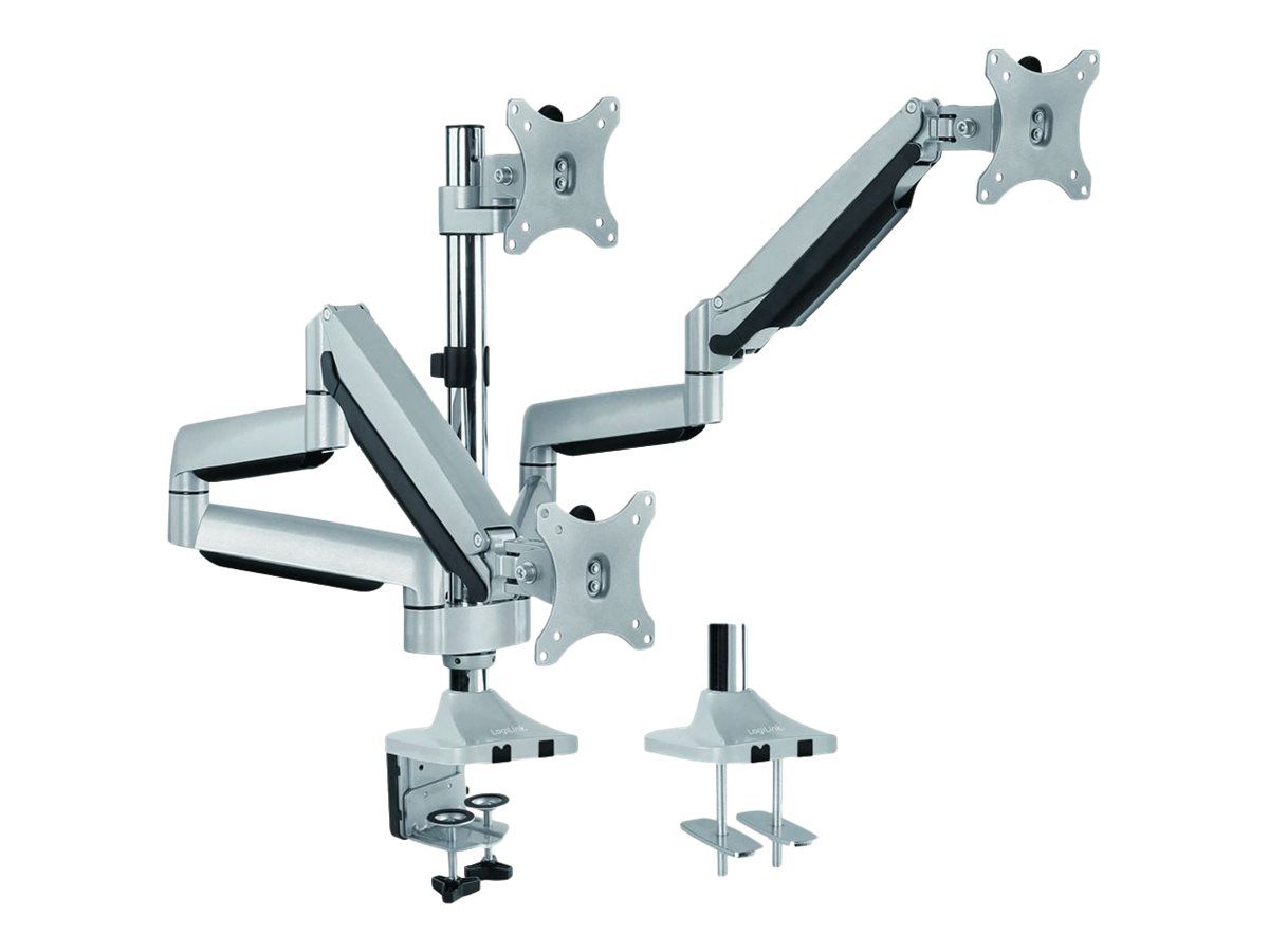 LogiLink Befestigungskit - einstellbarer Arm - für 3 LCD-Anzeigen - Aluminium - Bildschirmgröße: 33-81.3 cm (13"-32")