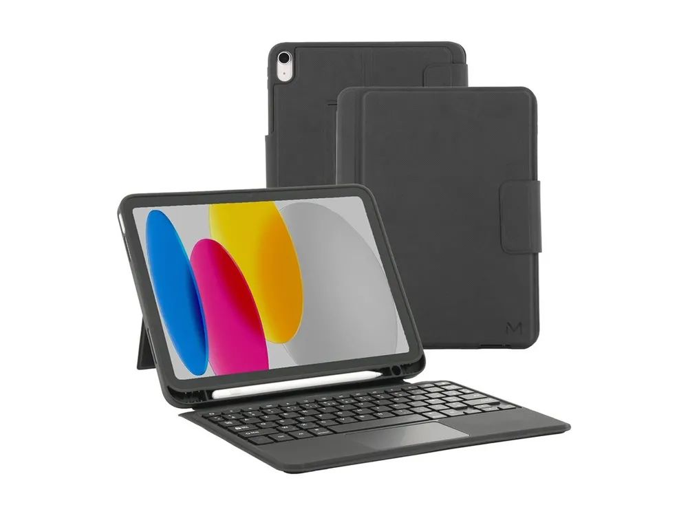 Mobilis C2 - Schutzabdeckung für Tablet - with detachable French Bluetooth keyboard + touchpad - Schwarz - für Apple 10.9-inch iPad (10. Generation)