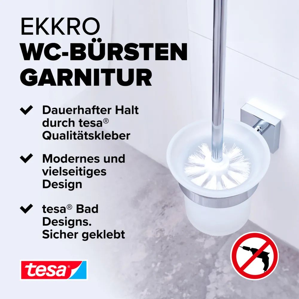 tesa® EKKRO WC-Bürstengarnitur, verchromt