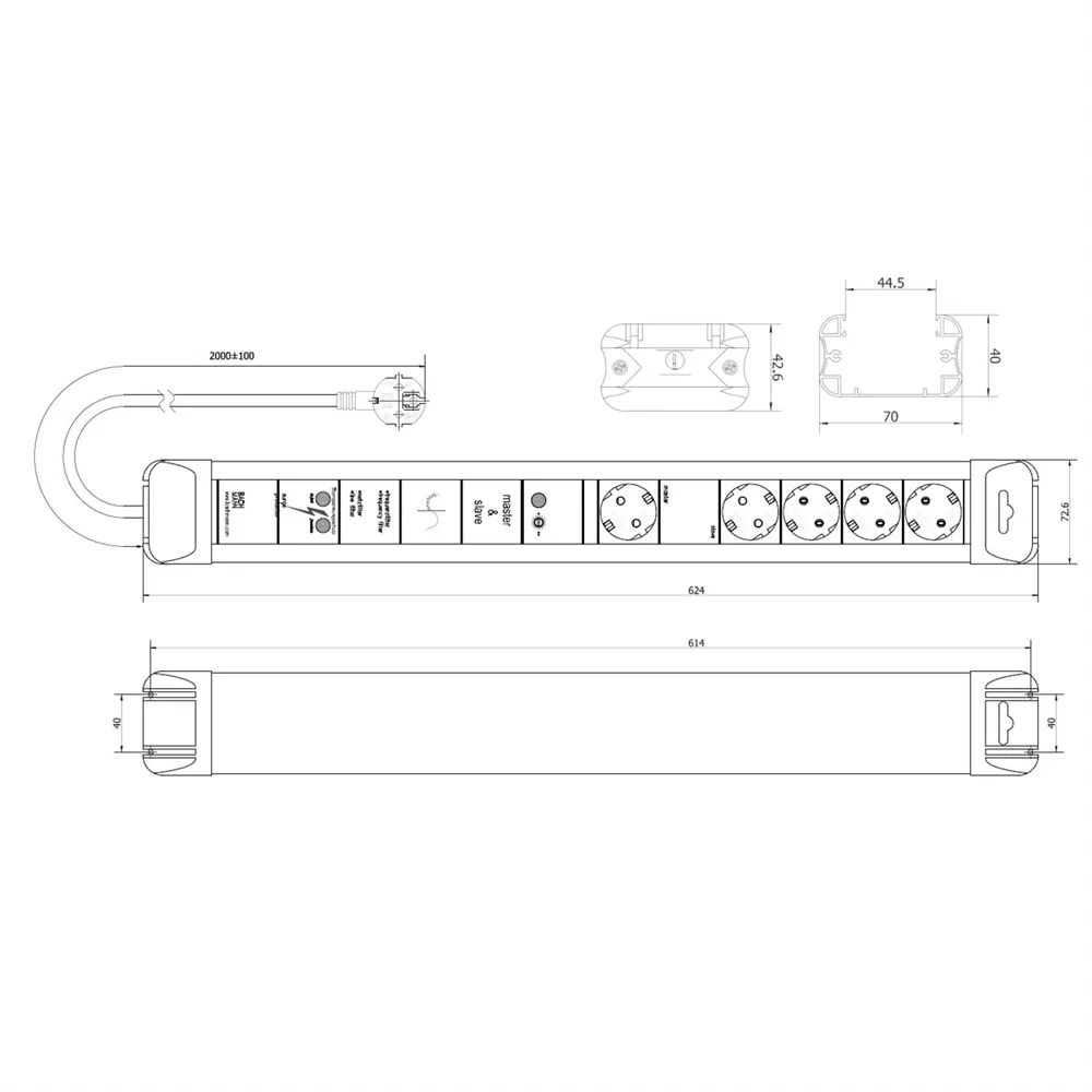 BACHMANN CONNECTUS 4+1xCEE7/3 M&S GVS Strom 2,0m CEE7/7