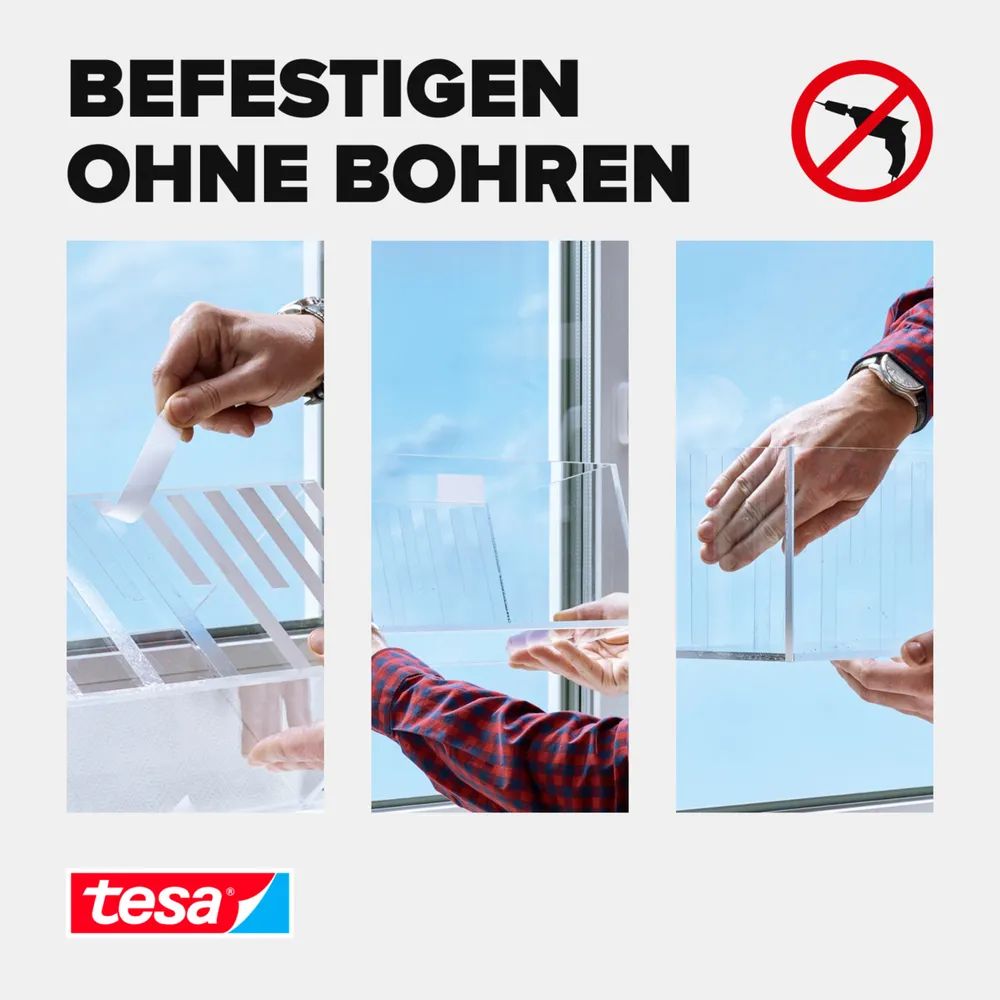 Tesa Powerbond - Doppelseitiges Klebeband - 19 mm x 1.5 m