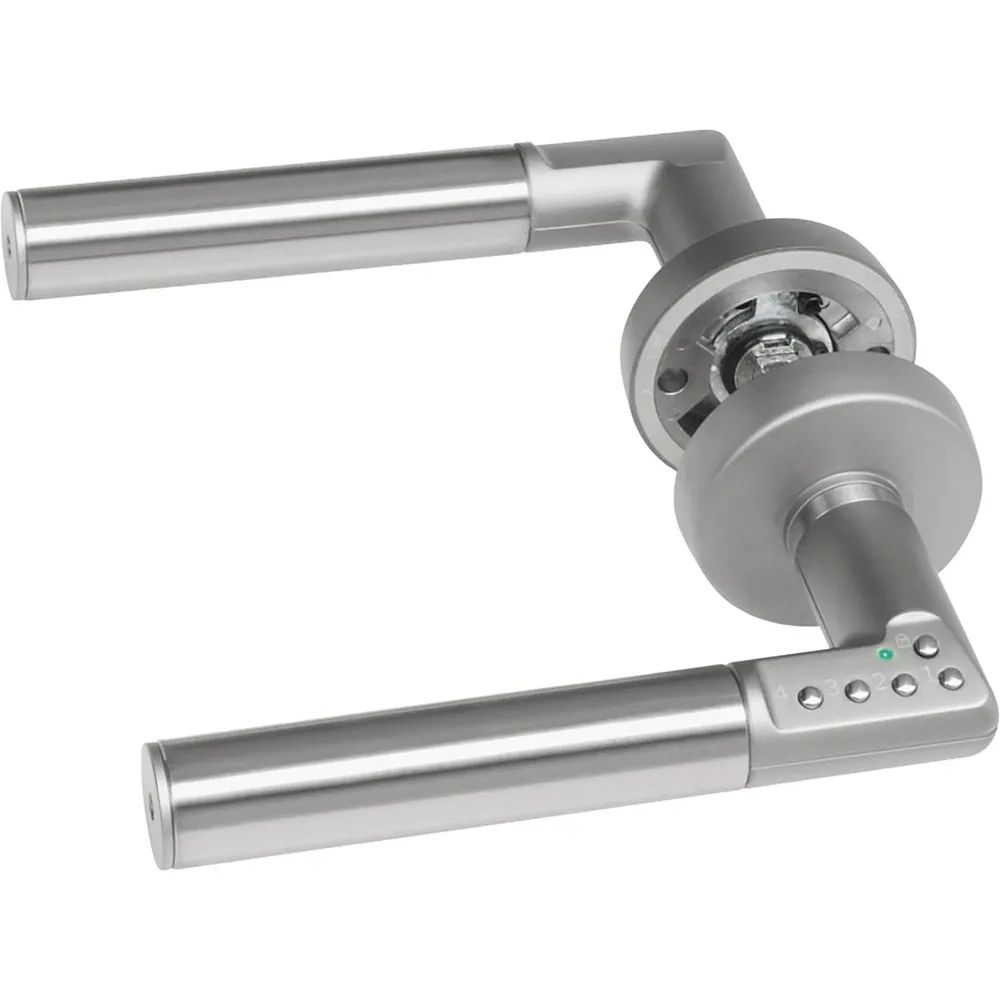 Assa Abloy Sicherheitsdrückergarnitur CODE HANDLE A, TS 35 - 80, links, verchromt matt