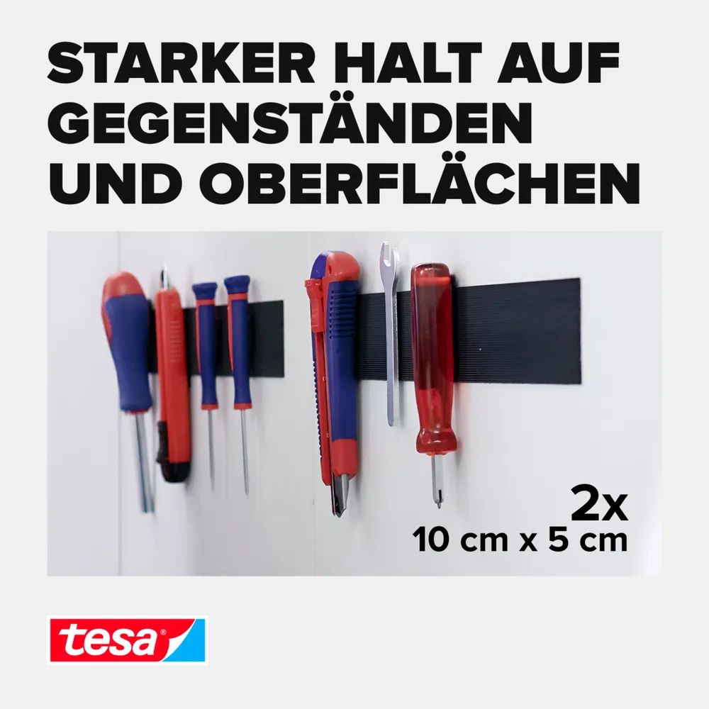 Tesa On & Off - Montagekleber - 5 x 10 cm - Schwarz (Packung mit 2)