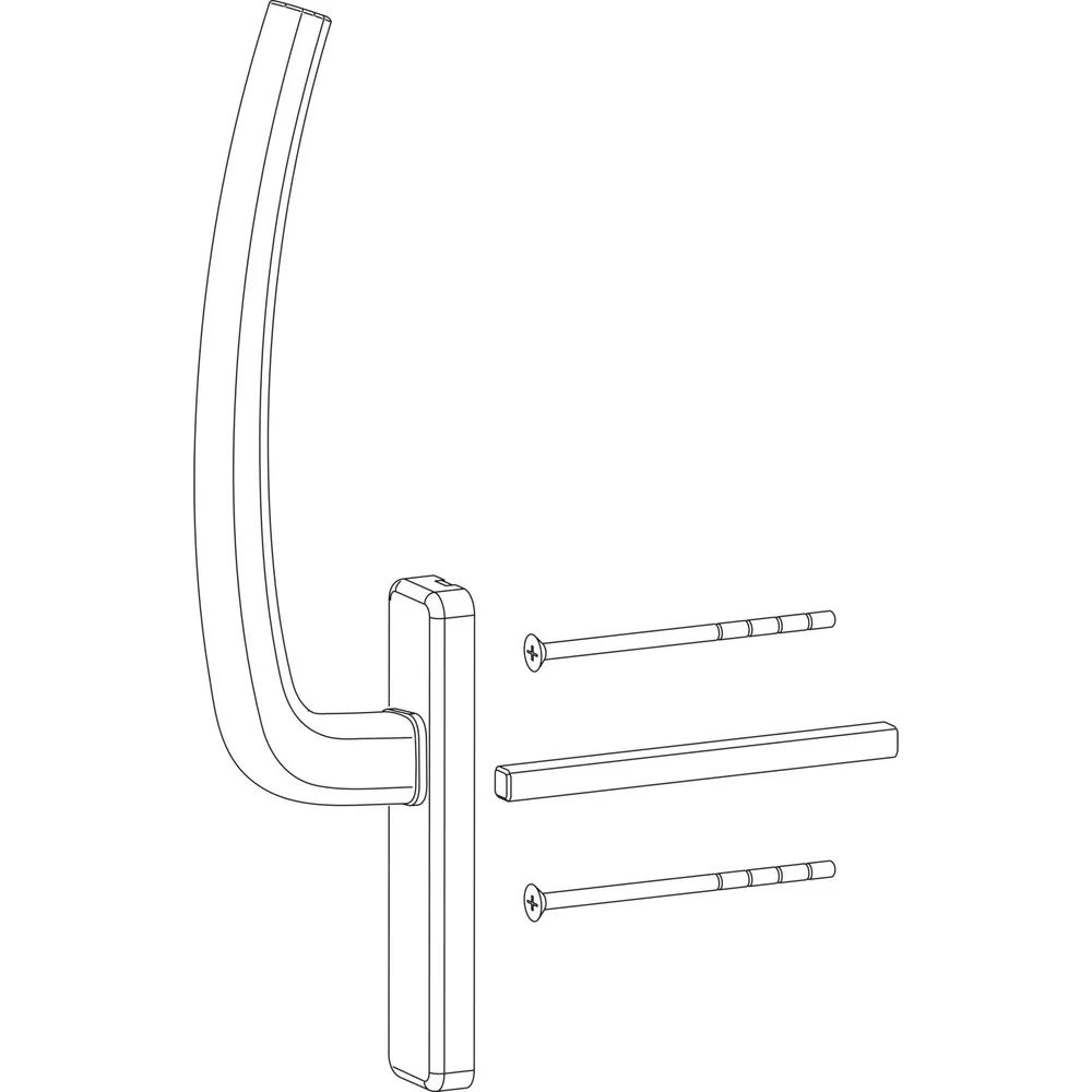 HAUTAU ATRIUM HS Griff innen mit Vierkantstift, TS 68-80 mm, Alu silber eloxiert