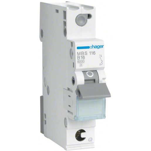 Hager LS-SCHALTER 1P 16A-B 6KA 1PLE / HAGER MBS116 QUICK CONNECT MBS116