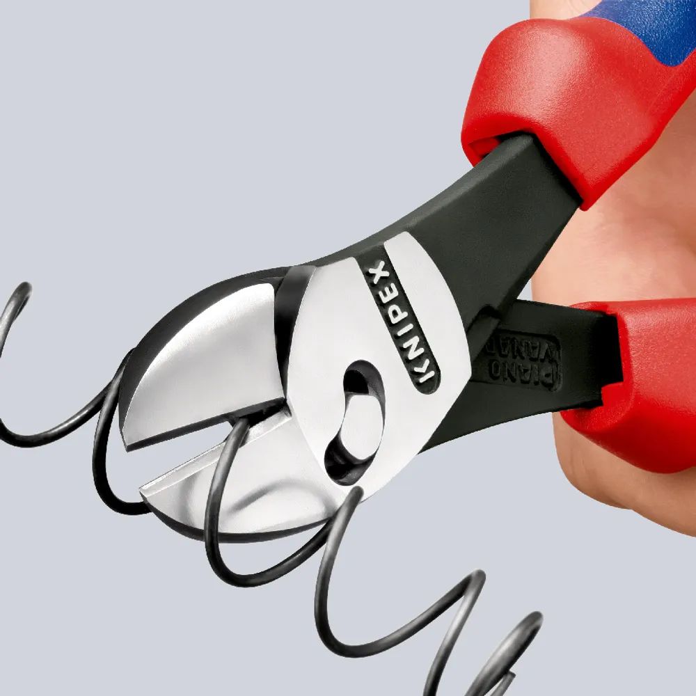 KNIPEX TwinForce® Hochleistungs-Seitenschneider mit Mehrkomponenten-Hüllen schwarz atramentiert 180 mm