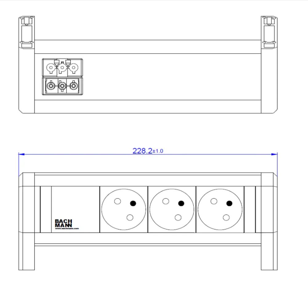 BACHMANN DESK 3xUTE GST18 RAL9010