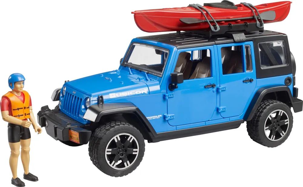 Bruder Jeep Wrangler Rubicon Unlimited mit Kajak und Figur
