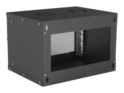 Intellinet 19" Wandverteiler - Basic Line - 6 HE - 353 (H) x 540 (B) x 400 (T) mm - Flatpack - Schutzklasse IP20 - schwarz - Wandmontiertes Regal - 6U - 50 kg - 8,91 kg - Schwarz