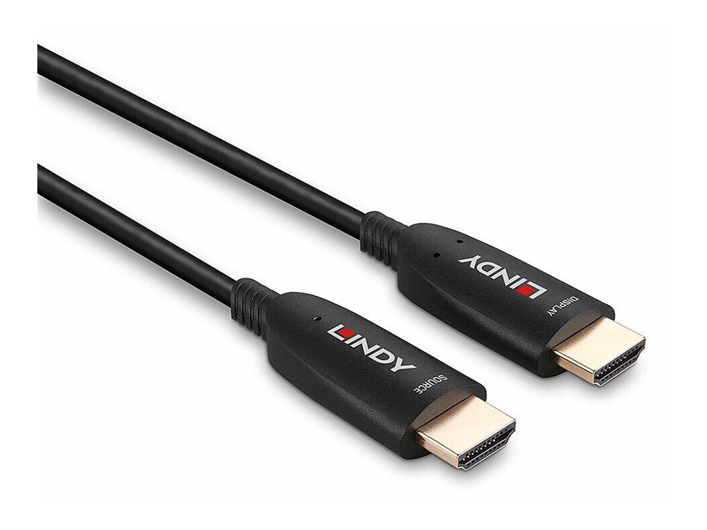 Lindy HDMI-Kabel - HDMI männlich zu HDMI männlich - 100 m - Hybrid Kupfer/Kohlefaser - Schwarz - unterstützt 8K 60 Hz (7680 x 4320)
