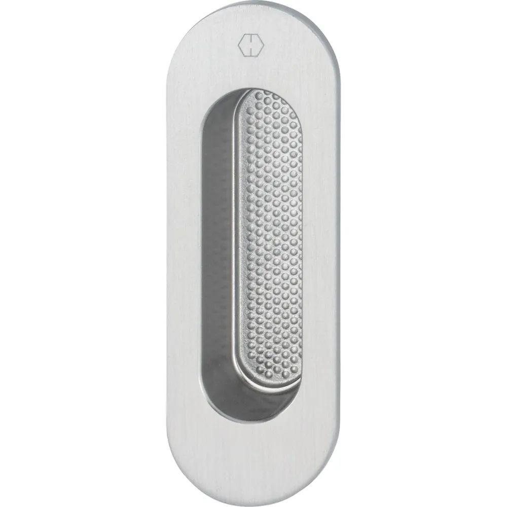 HOPPE Hebeschiebetürmuschel OMEGA außen oval, Aluminium edelstahlfarbig matt