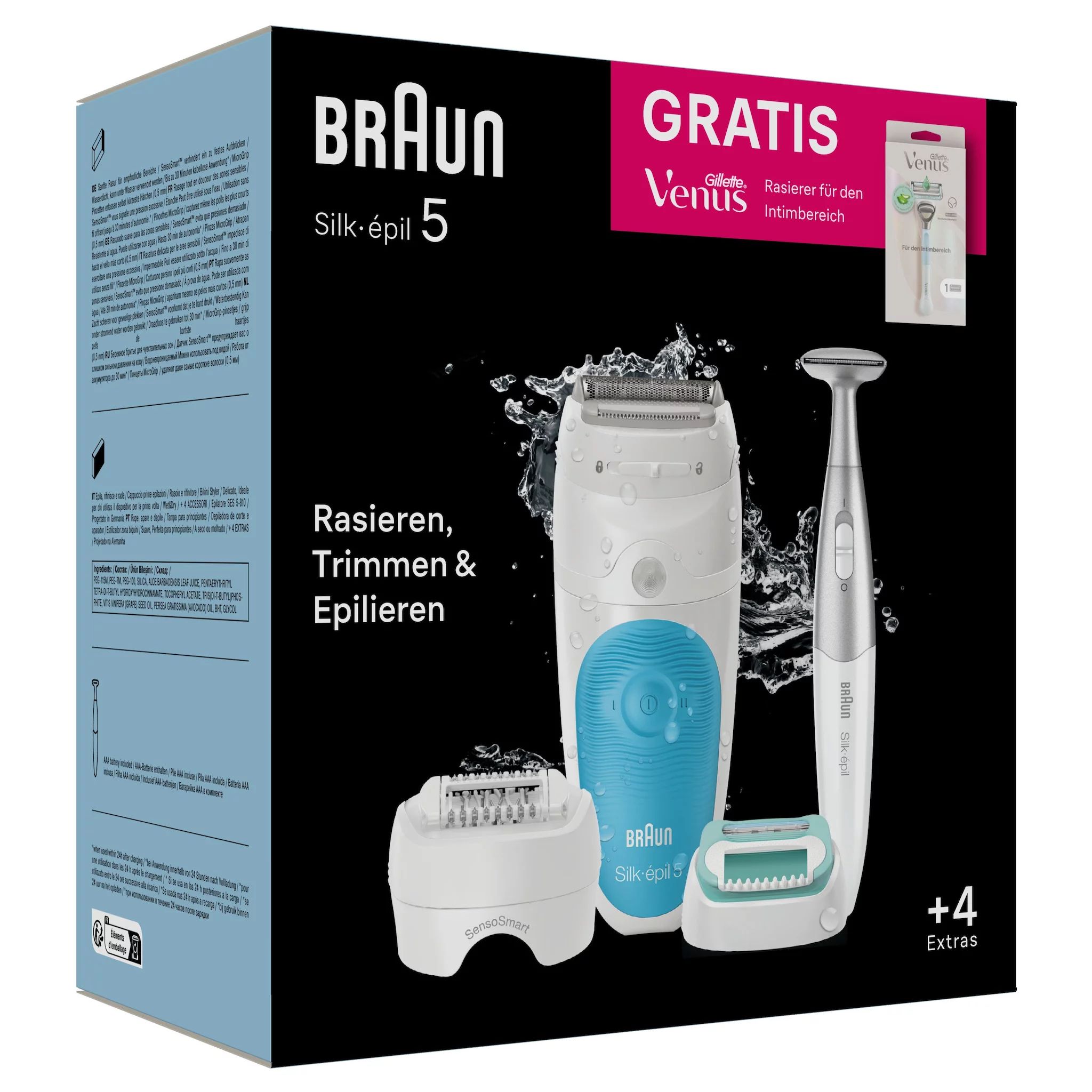 Braun Silk-épil 5-810+Gillette Venus Intim-Trimmer