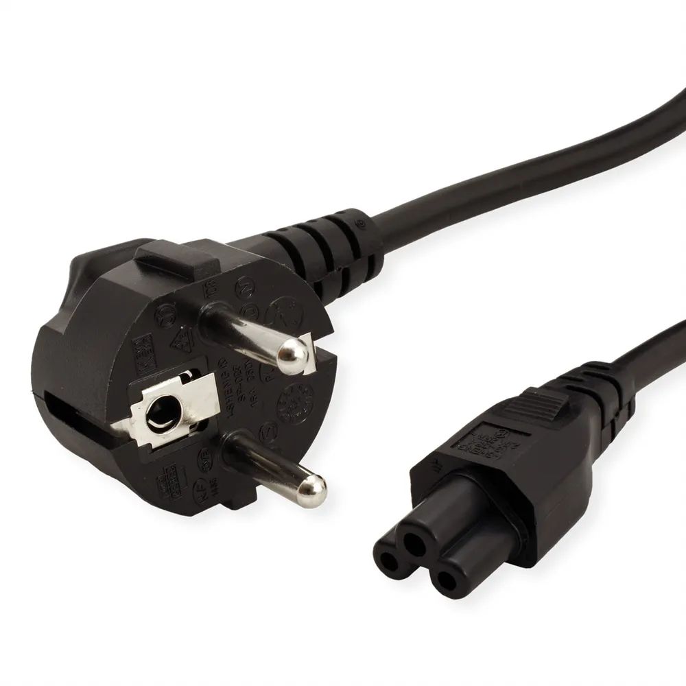 VALUE Netzkabel, 3pol. Notebook-Buchse, schwarz, 0,8 m