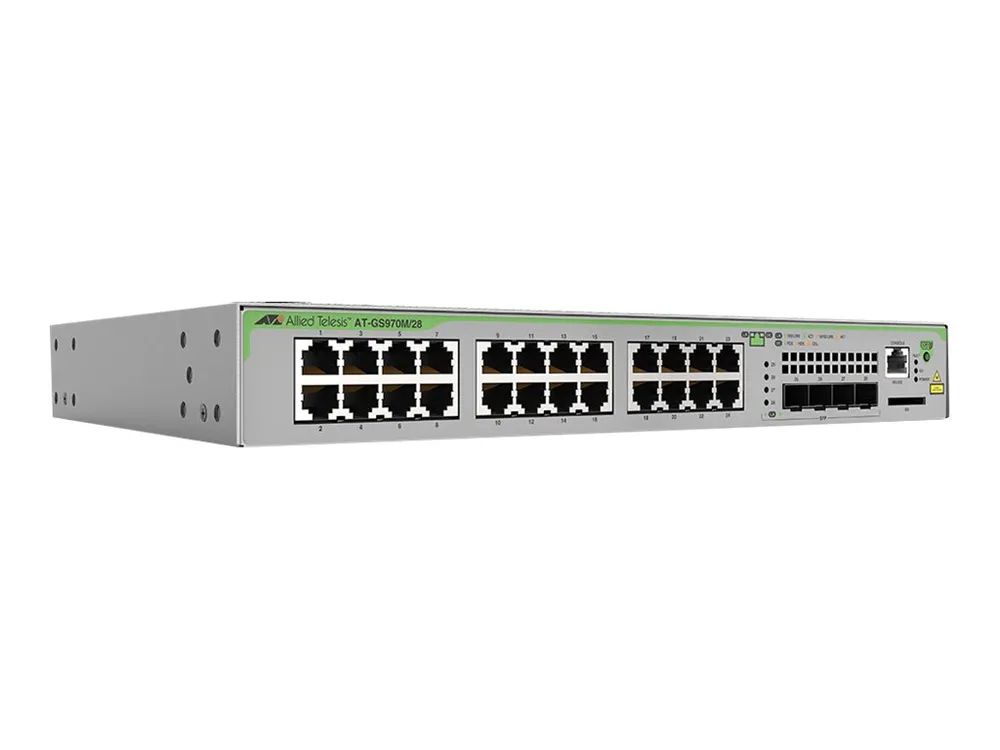 Allied Telesis CentreCOM AT-GS970M/28 - Switch - L3 - managed - 24 x 10/100/1000 + 4 x SFP (mini-GBIC)