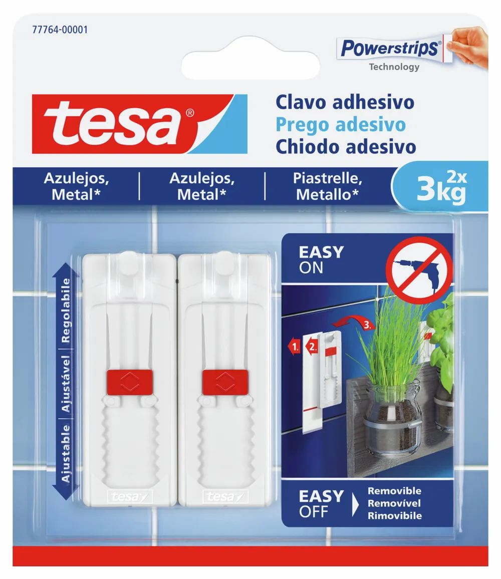 t﻿esa® Powerstrips® Wandhaken, bis 3 kg Tragkraft