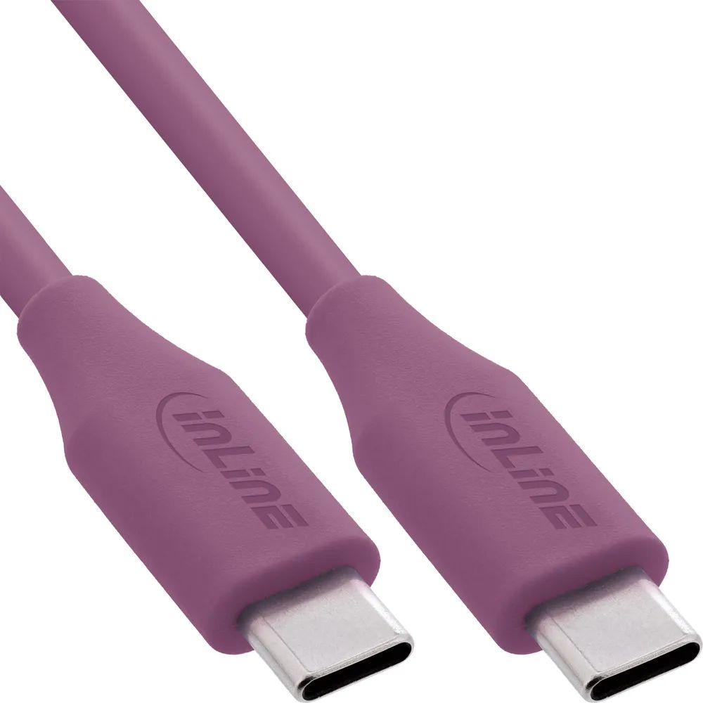 InLine USB 2.0 Kabel - USB-C Schnellladekabel 100W - Wild Berry/violett 0,5m