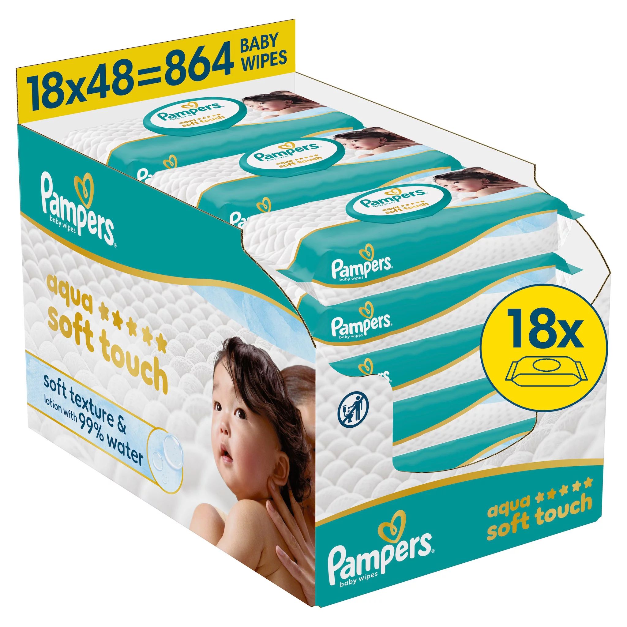 Pampers Feuchte Tücher Aqua Soft touch 18x