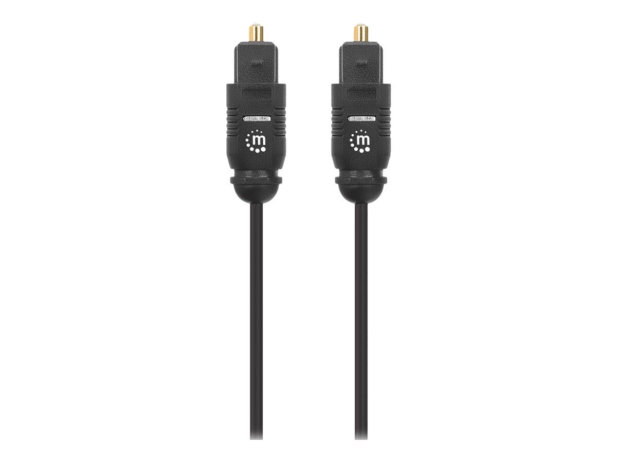 Manhattan Toslink Digital Optical AudioCable, 3m, Male/Male, Toslink S/PDIF, Gold plated contacts, Lifetime Warranty, Polybag - Digitales Audio-Kabel (optisch)
