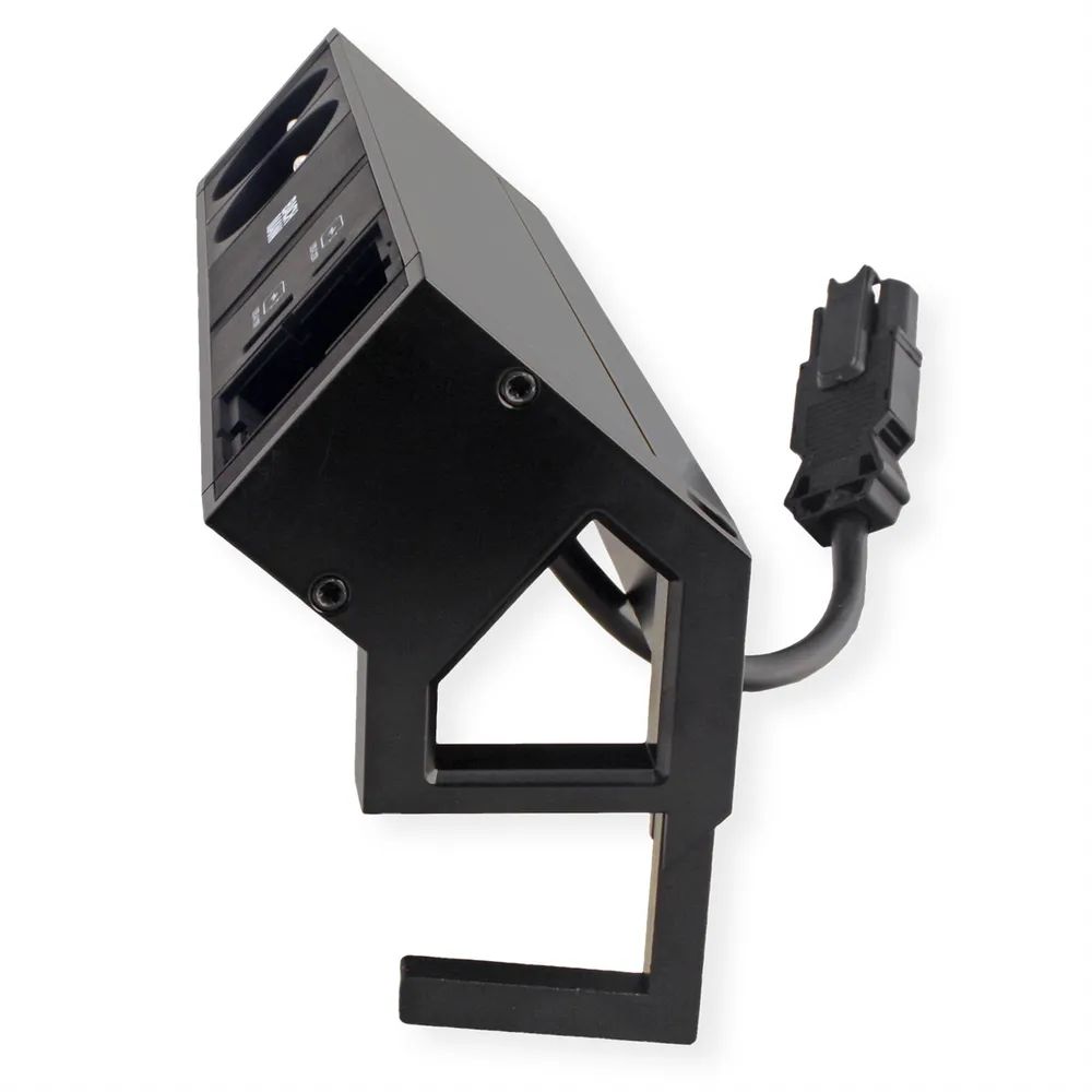 BACHMANN DESK2 2xUTE 1xUSB A/C 22W 1xCM 0,2m GST18 RAL9005