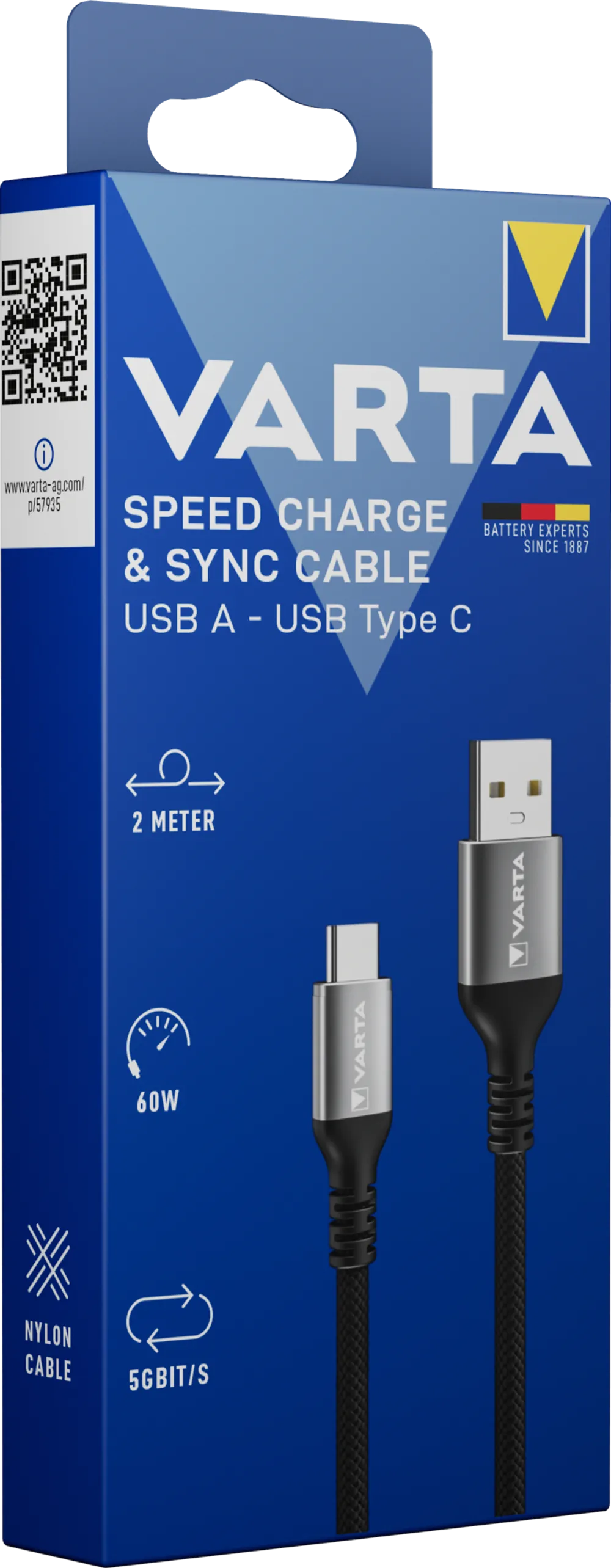 VARTA Cable USB A - USB Typ C