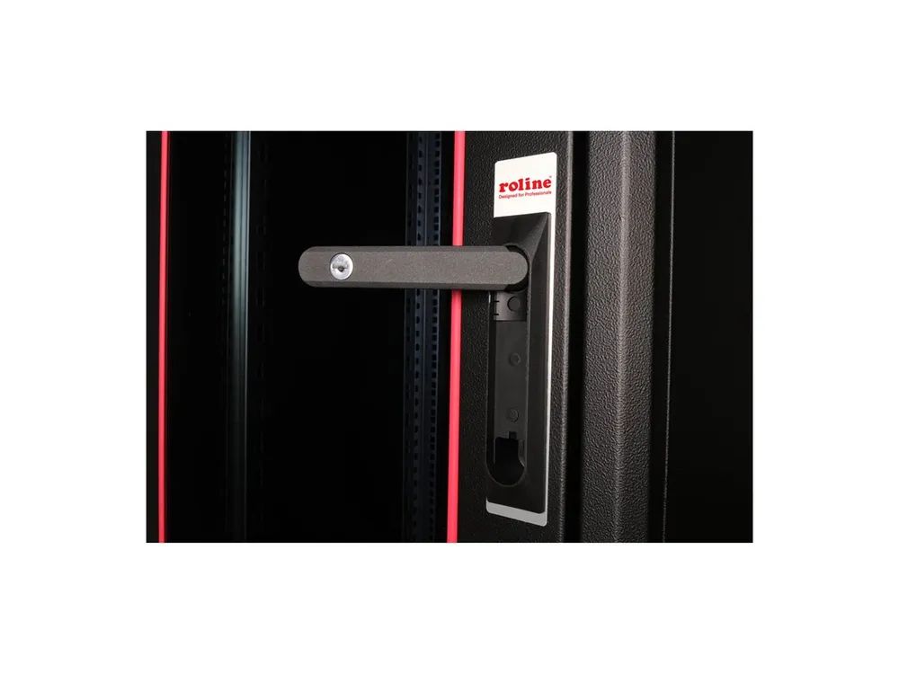 ROLINE Basic - Schrank Netzwerkschrank - Glas-Tür, 600x600 BxT - RAL 9005, Jet Black - 22U - 48.3 cm (19")