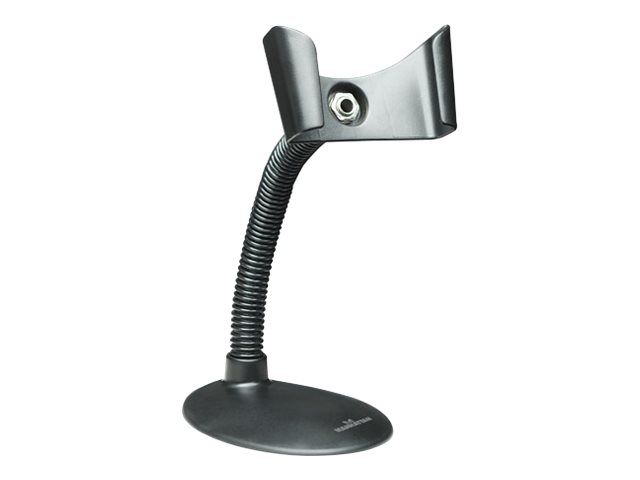 Manhattan Handheld Barcode Scanner Stand, Gooseneck with base, suitable for table mount or wall mountable, Black, Lifetime Warranty, Box
