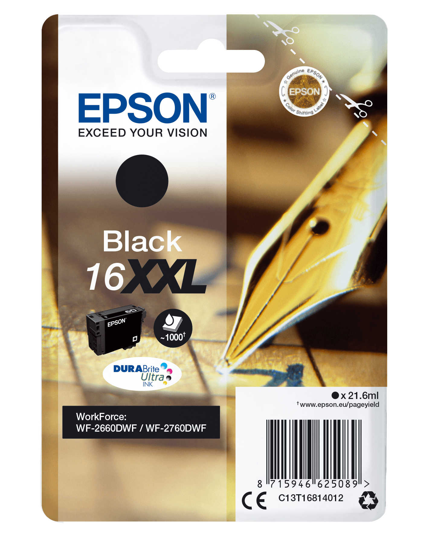 Epson 16 Tinte Füller Single, XXL, schwarz